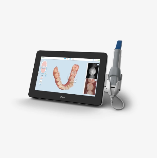 Manufacturer illustration of an iTero scanner and scanning wand
